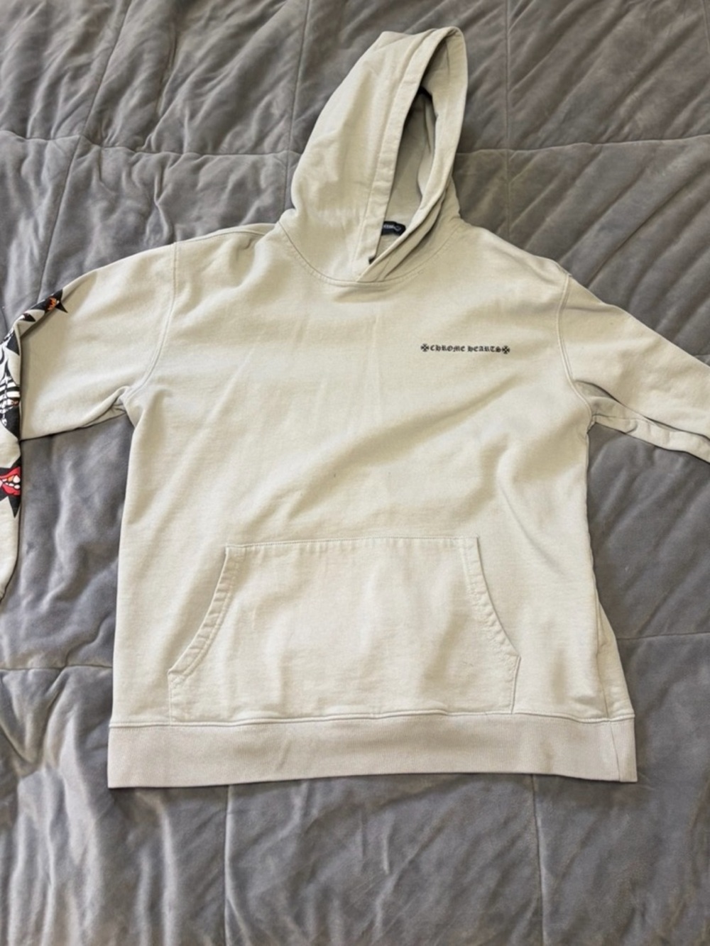 Chrome Hearts x Matty Boy Beige Graphic-Detail Men’s Hoodie